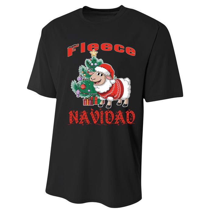 Fleece Navidad Festive Christmas Fun With A Woolly Twist Performance Sprint T-Shirt