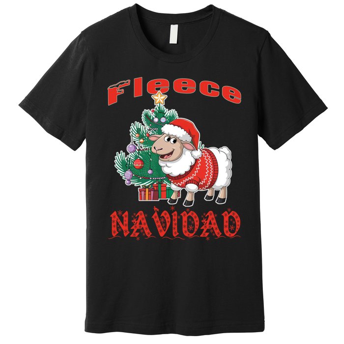 Fleece Navidad Festive Christmas Fun With A Woolly Twist Premium T-Shirt