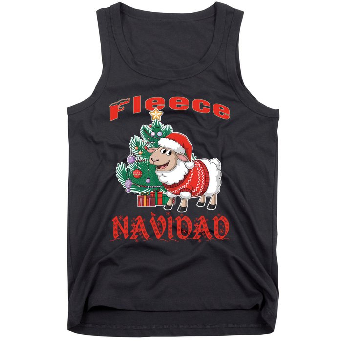 Fleece Navidad Festive Christmas Fun With A Woolly Twist Tank Top