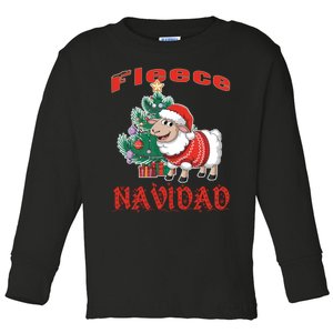 Fleece Navidad Festive Christmas Fun With A Woolly Twist Toddler Long Sleeve Shirt