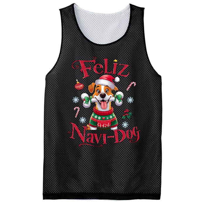 Feliz Navidog: Festive Holiday Dog Lover Mesh Reversible Basketball Jersey Tank