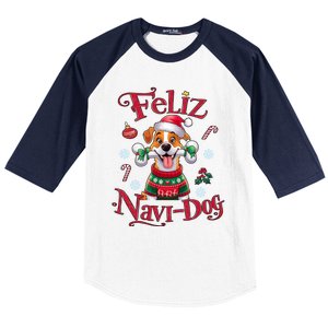 Feliz Navidog: Festive Holiday Dog Lover Baseball Sleeve Shirt