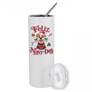 Feliz Navidog: Festive Holiday Dog Lover Stainless Steel Tumbler