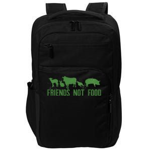 Friends Not Food Veggie Vegetarian Vegan Love Animals Meme Cool Gift Impact Tech Backpack