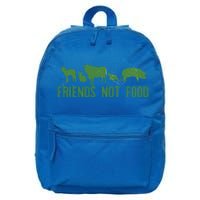 Friends Not Food Veggie Vegetarian Vegan Love Animals Meme Cool Gift 16 in Basic Backpack