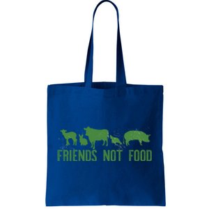 Friends Not Food Veggie Vegetarian Vegan Love Animals Meme Cool Gift Tote Bag