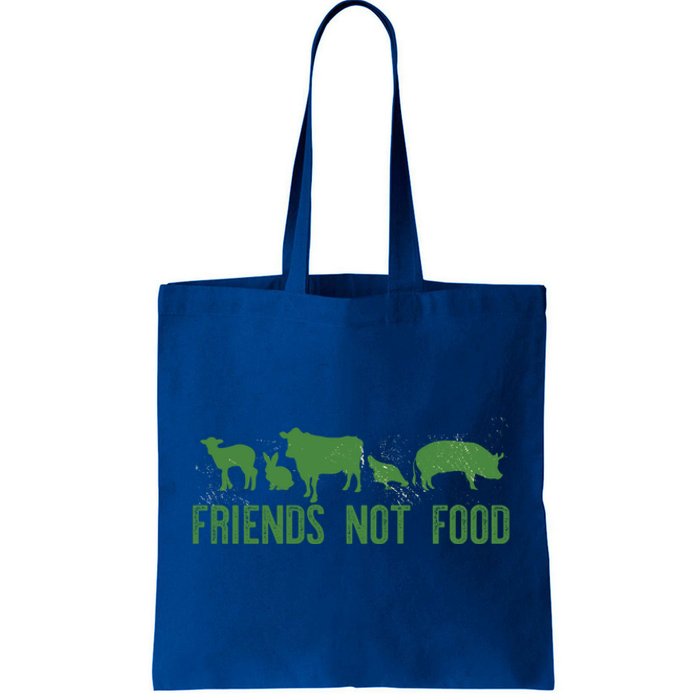 Friends Not Food Veggie Vegetarian Vegan Love Animals Meme Cool Gift Tote Bag