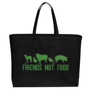 Friends Not Food Veggie Vegetarian Vegan Love Animals Meme Cool Gift Cotton Canvas Jumbo Tote