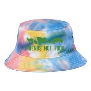 Friends Not Food Veggie Vegetarian Vegan Love Animals Meme Gift Tie Dye Newport Bucket Hat