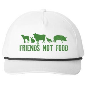 Friends Not Food Veggie Vegetarian Vegan Love Animals Meme Gift Snapback Five-Panel Rope Hat