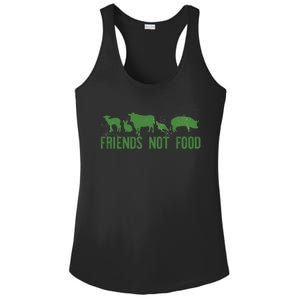 Friends Not Food Veggie Vegetarian Vegan Love Animals Meme Gift Ladies PosiCharge Competitor Racerback Tank