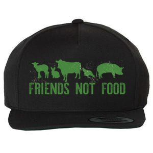 Friends Not Food Veggie Vegetarian Vegan Love Animals Meme Gift Wool Snapback Cap