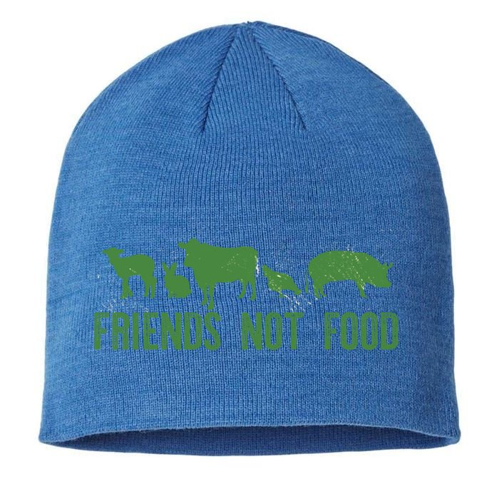 Friends Not Food Veggie Vegetarian Vegan Love Animals Meme Gift Sustainable Beanie