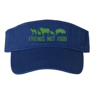 Friends Not Food Veggie Vegetarian Vegan Love Animals Meme Gift Valucap Bio-Washed Visor