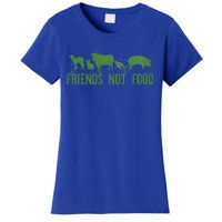 Friends Not Food Veggie Vegetarian Vegan Love Animals Meme Gift Women's T-Shirt