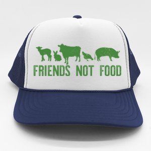 Friends Not Food Veggie Vegetarian Vegan Love Animals Meme Gift Trucker Hat