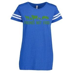 Friends Not Food Veggie Vegetarian Vegan Love Animals Meme Gift Enza Ladies Jersey Football T-Shirt