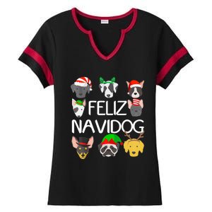 Feliz Navidog Feliz Navidad Christmas For Dog Lovers Ladies Halftime Notch Neck Tee