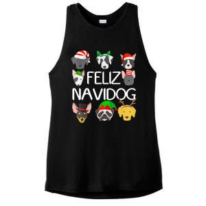 Feliz Navidog Feliz Navidad Christmas For Dog Lovers Ladies PosiCharge Tri-Blend Wicking Tank