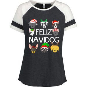 Feliz Navidog Feliz Navidad Christmas For Dog Lovers Enza Ladies Jersey Colorblock Tee