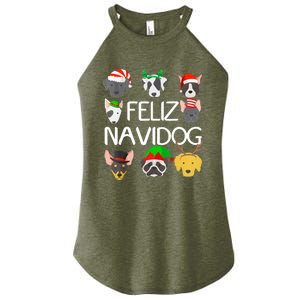 Feliz Navidog Feliz Navidad Christmas For Dog Lovers Women's Perfect Tri Rocker Tank