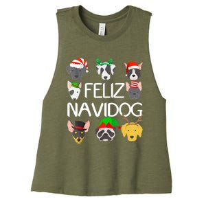 Feliz Navidog Feliz Navidad Christmas For Dog Lovers Women's Racerback Cropped Tank