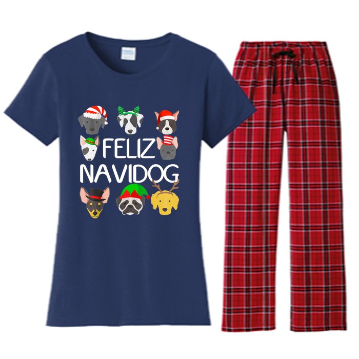 Feliz Navidog Feliz Navidad Christmas For Dog Lovers Women's Flannel Pajama Set