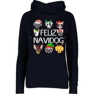 Feliz Navidog Feliz Navidad Christmas For Dog Lovers Womens Funnel Neck Pullover Hood