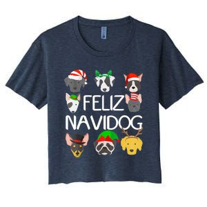 Feliz Navidog Feliz Navidad Christmas For Dog Lovers Women's Crop Top Tee