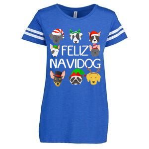 Feliz Navidog Feliz Navidad Christmas For Dog Lovers Enza Ladies Jersey Football T-Shirt