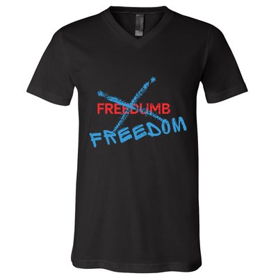 Freedom Not Freedumb V-Neck T-Shirt