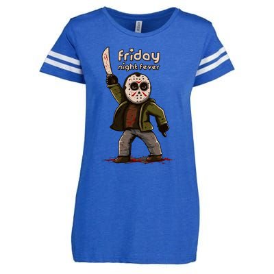 Friday Night Fever Horror Character Halloween Jason Enza Ladies Jersey Football T-Shirt