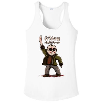 Friday Night Fever Horror Character Halloween Jason Ladies PosiCharge Competitor Racerback Tank