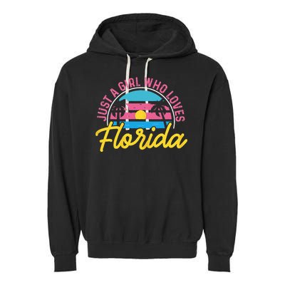 Floridian Native Florida Just A Who Loves Florida Garment-Dyed Fleece Hoodie