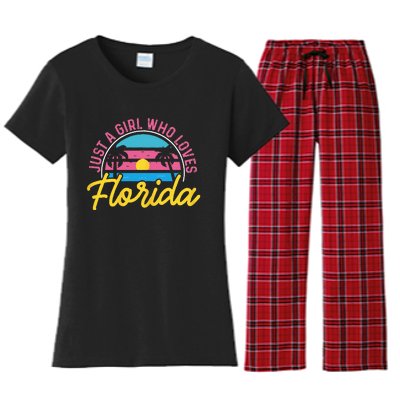 Floridian Native Florida Just A Who Loves Florida Women's Flannel Pajama Set