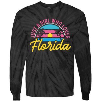 Floridian Native Florida Just A Who Loves Florida Tie-Dye Long Sleeve Shirt