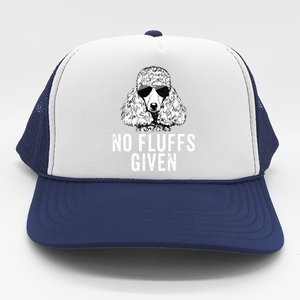 Funny No Fluffs Given Poodle Dog Mom Dad Trucker Hat