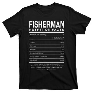 Fisherman Nutrition Facts Funny Birthday Humor Bday Fishing T-Shirt