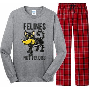 Felines Not Felons Antitrump Cat Eating Trump Hair Long Sleeve Pajama Set