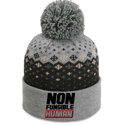 Funny Non Fungible Human NFT The Baniff Cuffed Pom Beanie