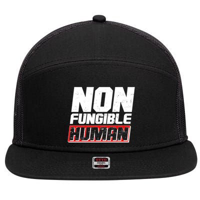 Funny Non Fungible Human NFT 7 Panel Mesh Trucker Snapback Hat