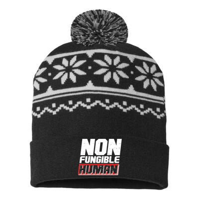 Funny Non Fungible Human NFT USA-Made Snowflake Beanie