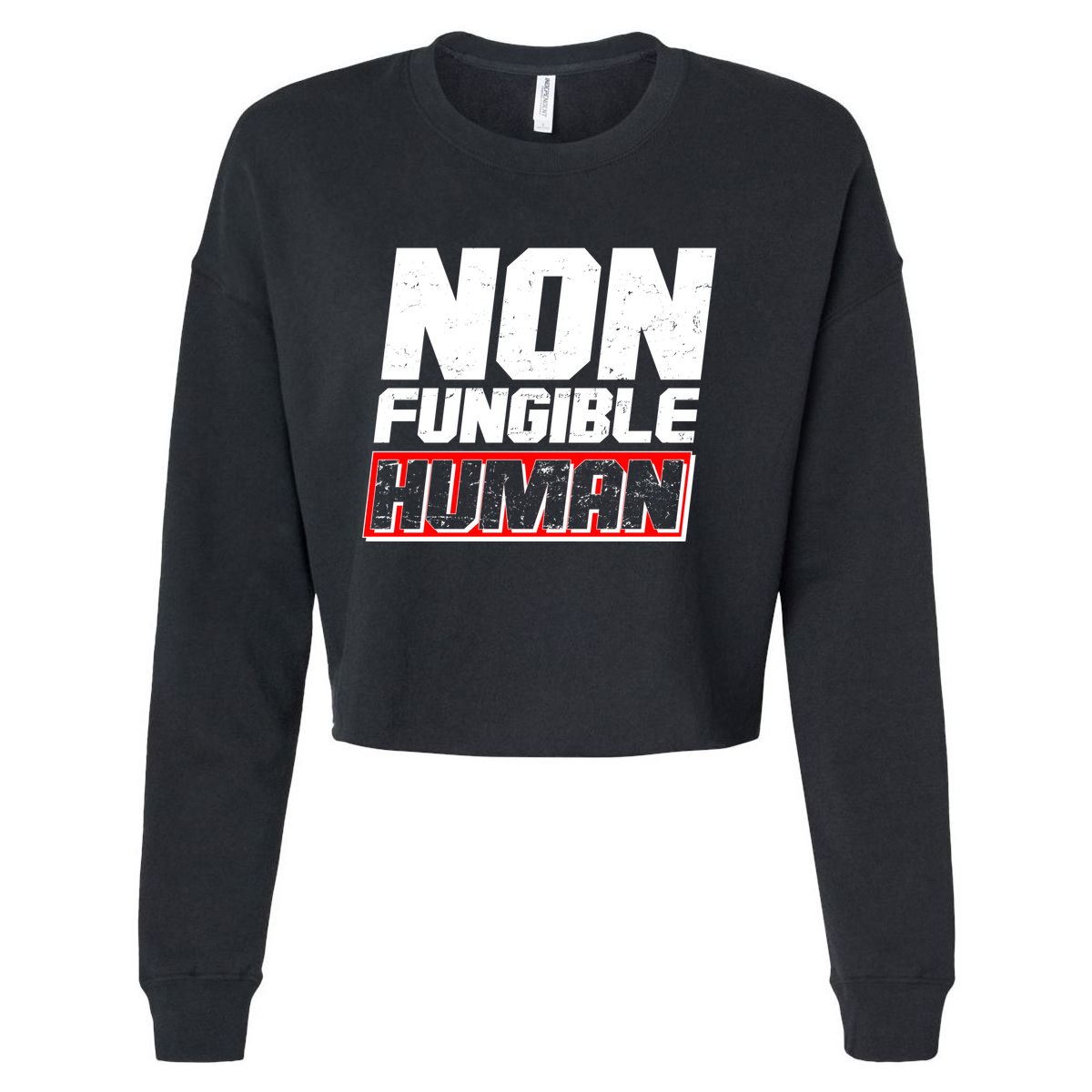 Funny Non Fungible Human NFT Cropped Pullover Crew