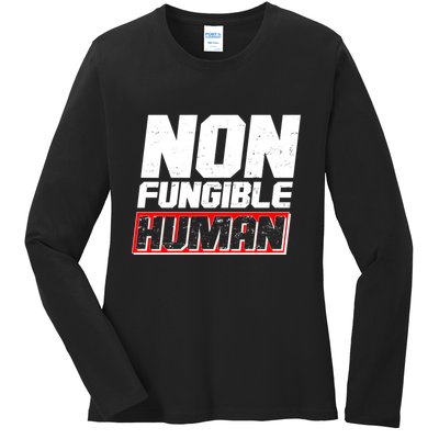 Funny Non Fungible Human NFT Ladies Long Sleeve Shirt