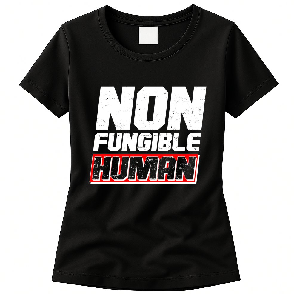 Funny Non Fungible Human NFT Womens T-Shirt