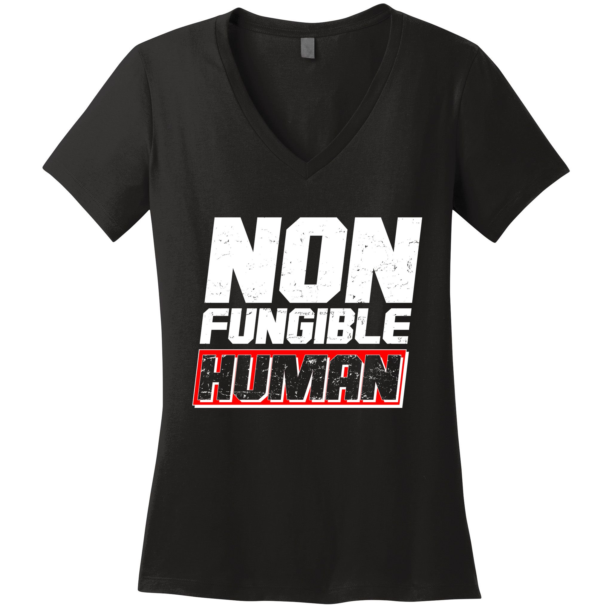 Funny Non Fungible Human NFT Women's V-Neck T-Shirt