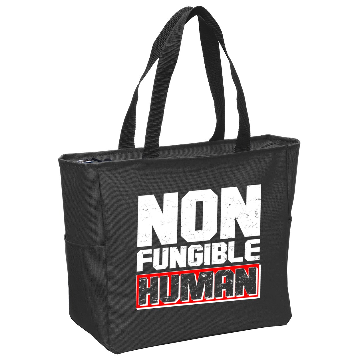 Funny Non Fungible Human NFT Zip Tote Bag