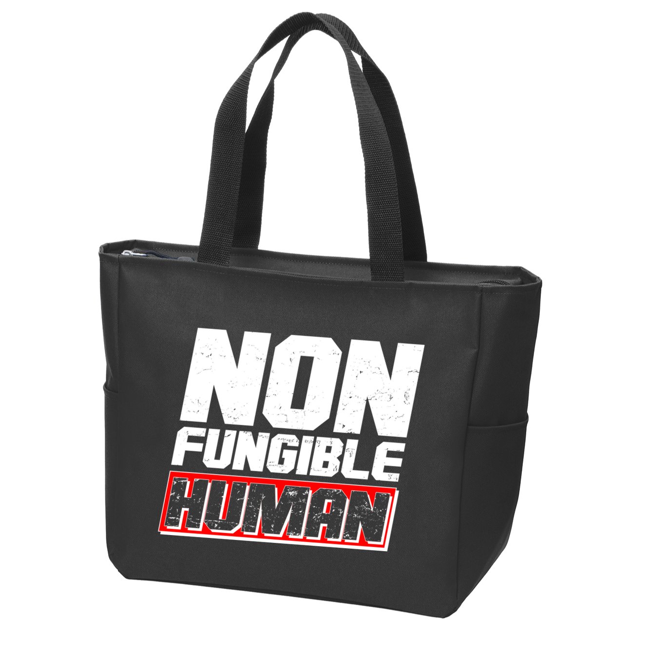 Funny Non Fungible Human NFT Zip Tote Bag