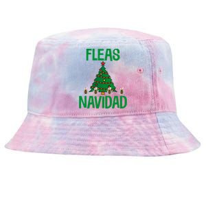 Fleas Navidad Funny Flea Santa Hat Xmas Tree Holiday Humor Tie-Dyed Bucket Hat