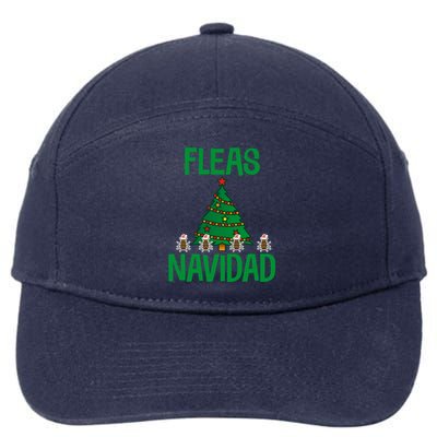 Fleas Navidad Funny Flea Santa Hat Xmas Tree Holiday Humor 7-Panel Snapback Hat